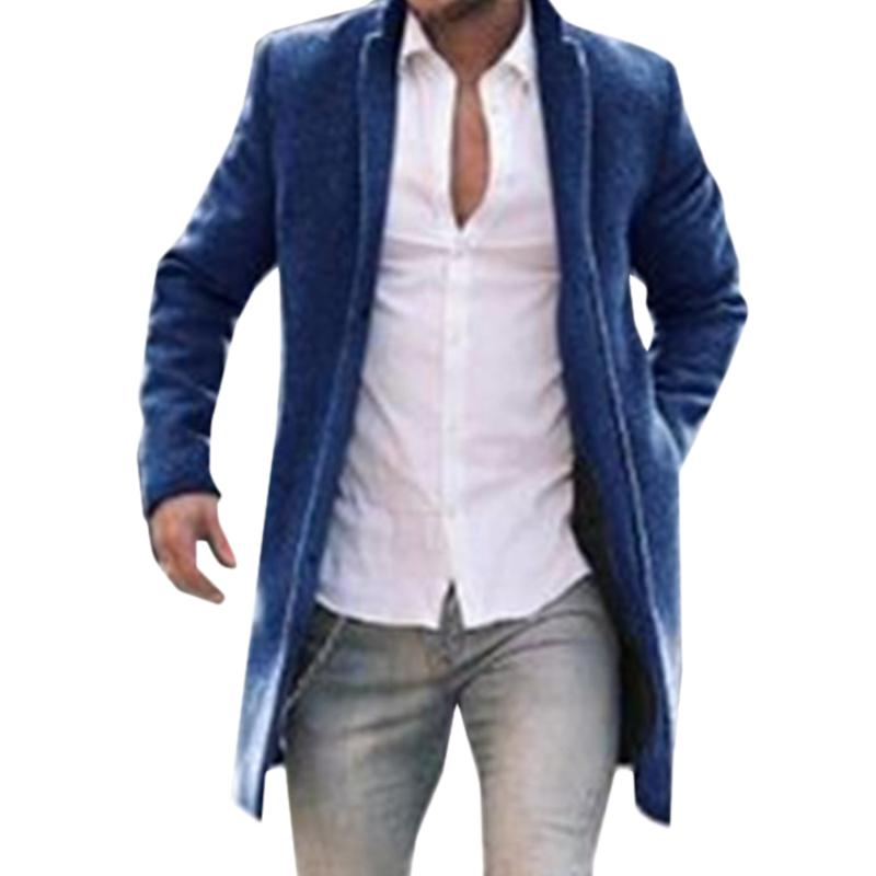 

Wool Blends Coat Men Winter Coat Jacket Solid Straight England Style Fashion Mens Clothing Casual Male Jacket, Black