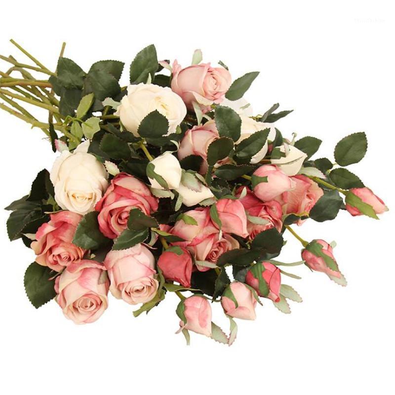 

8Pcs Fake Single Stem Rose 25.98" Length Simulation Oil Painting Roses for Wedding Home Decorative Artificial Flowers1, Blue