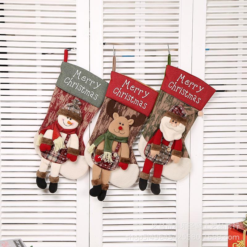

Cute Sock Christmas New Year Gift Pocket Hanging Doll Decor Fork Knife Cutlery Holder Bag Party Table Dinner Decoration For Home1