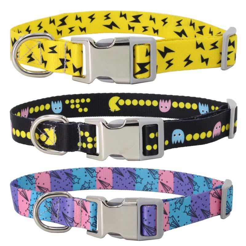 

Pet Dog Collars Adjustable Soft Nylon Small Dogs Collar for Pet Accessories with Buckle Printed Collar Supplies 1.5/2.0/2.5cm