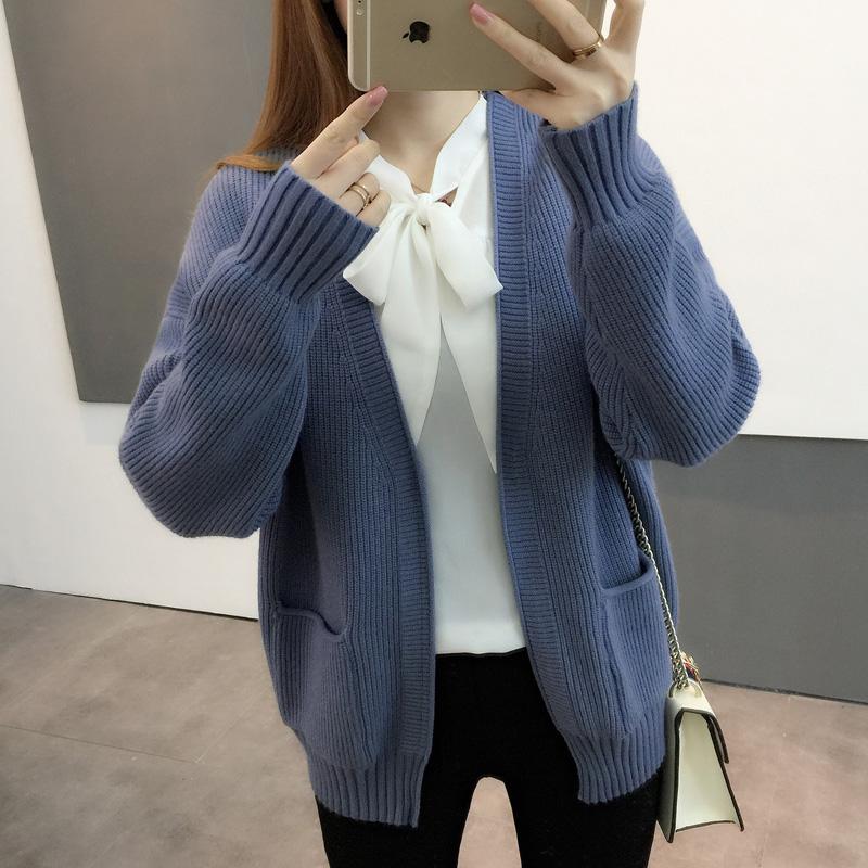 

Thick Cardigans 2020 Autumn Sweater Women Korean Fashion Ladies Clothes Spring Jackets Top Femme Casaco Feminino LWL724, Beige