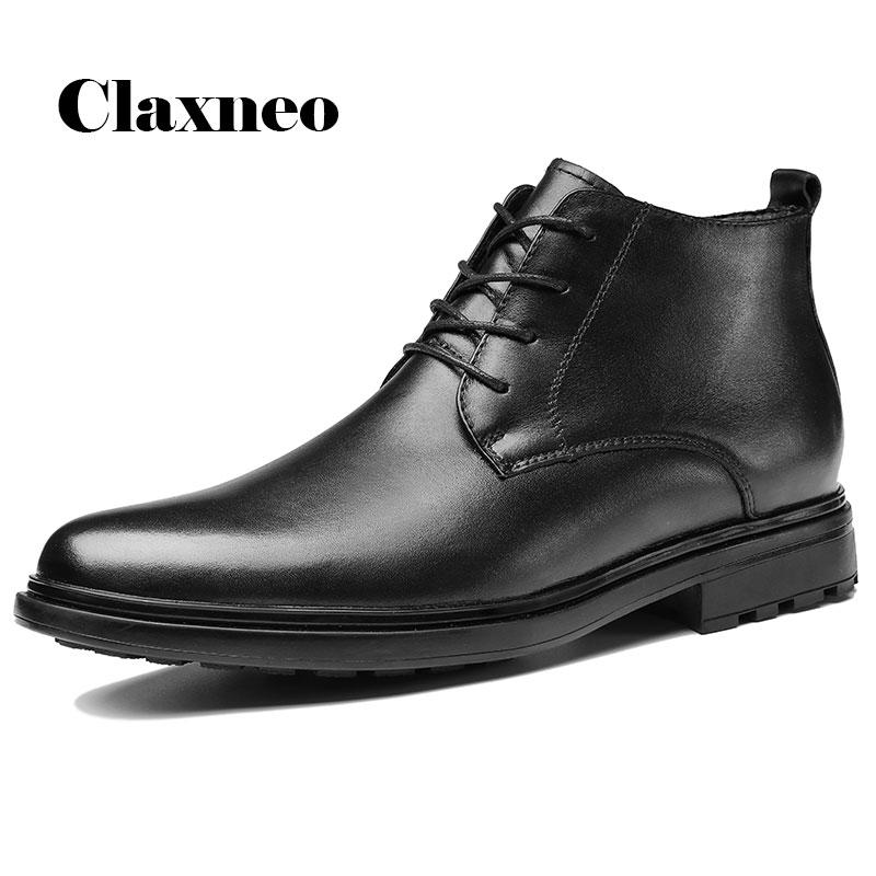 

CLAXNEO Mans Dress Boots Black Formal Oxfords Male Business Office Shoe Genuine Leather clax Men's Wedding Shoes Derby Footwear