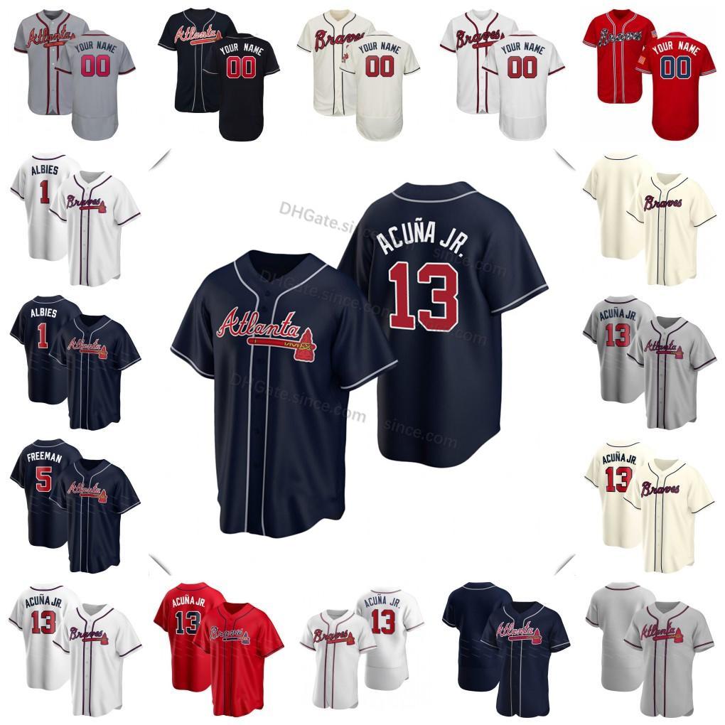 

2020 Ronald Acuna Jr. Julio Teheran Freddie Freeman Dansby Swanson Ozzie Albies Donaldson Dale Murphy Shane Greene Atlanta Baseball Jersey, Blue;black