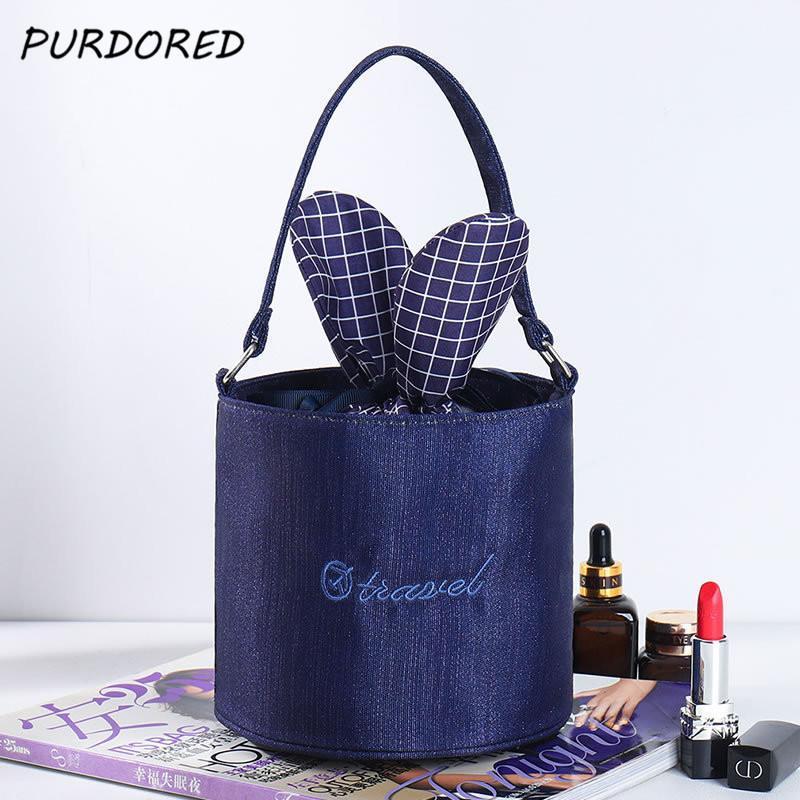 

PURDORED 1 Pc Cosmetic Bag Women Drawstring Makeup Bag Female Beauty Case Travel Portable Toiletry Large Bucket1, Green