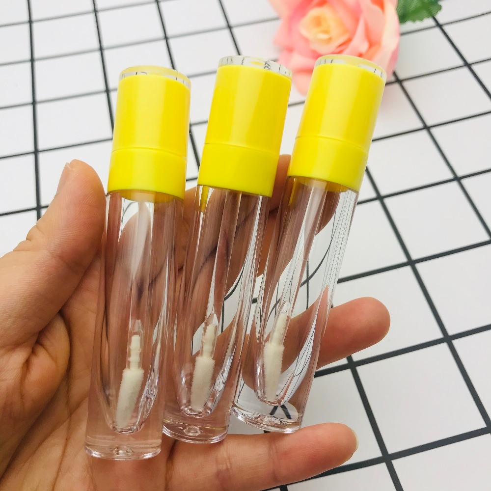 50/7ml Empty Lip Gloss Tube Clear Lip Glaze Bottle Light Blue Cap,DIY