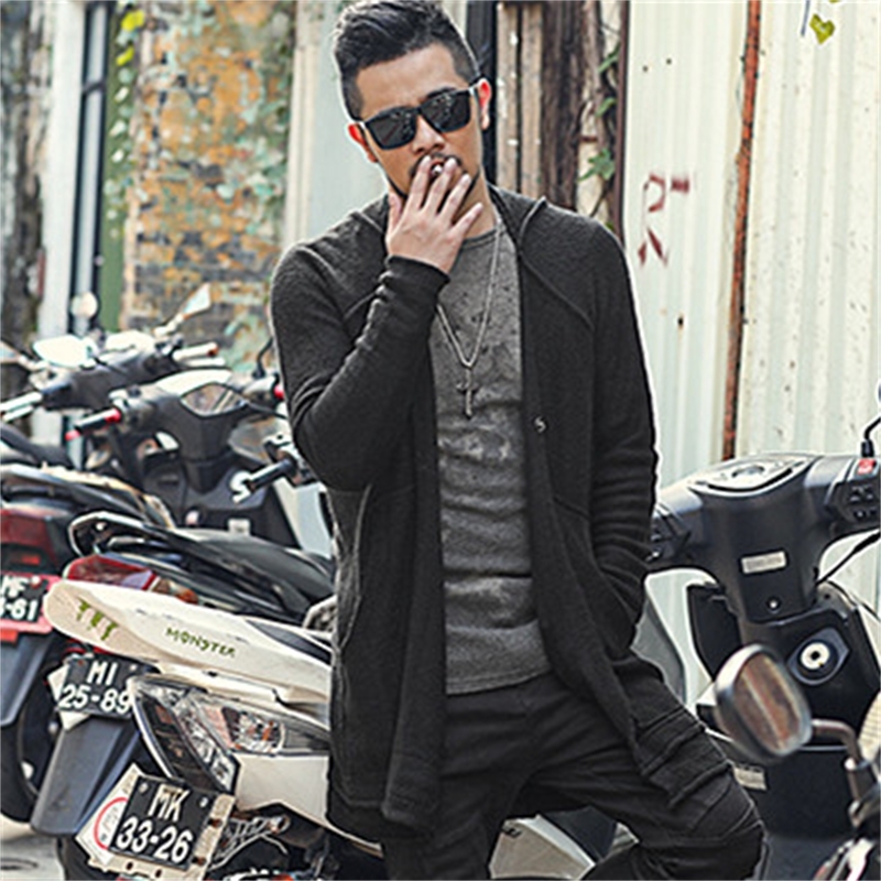 

2021 The New New Autumn Dark British Male Sweater Long Cardigan J811 Jaf9