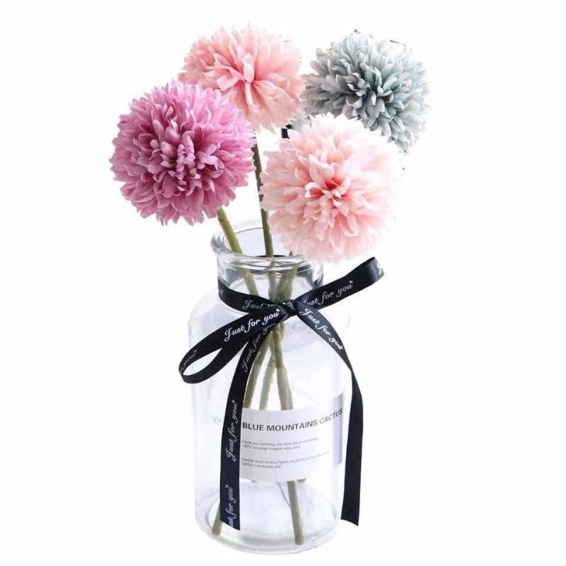 

Artificial Flower Dandelion Ball Chrysanthemum Fake Flower Living Room Potted Arrangement Home Wedding Decoration, White