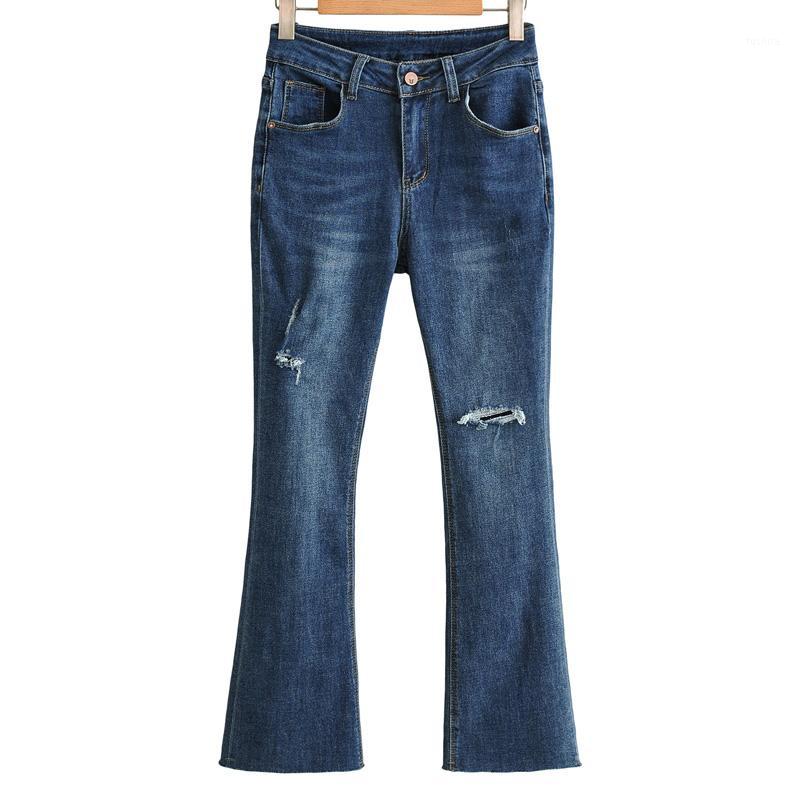 

Elina High Waisted Flare Jeans Women Fashion Broken Hole Denim Pants Women Elegant Ankle Length Jeans Female Ladies HJ1, Yyja7717