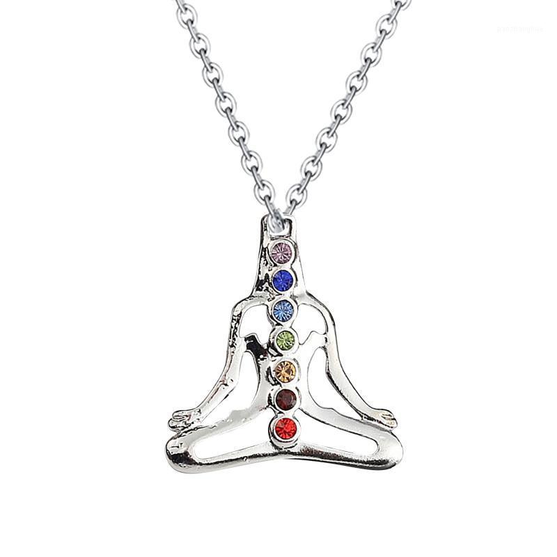 

Chains Girls Meditation Healing Necklace Chakra Women Yoga Jewelry For Necklaces & Pendants, Silver
