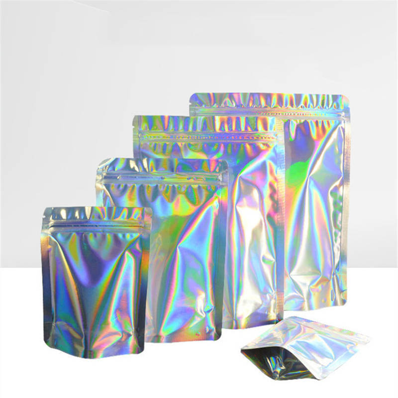 

Edibles Laser Stand Up Bag Mylar Smell Proof Package Pouch For E Cig Dry Herb Flower Vape Accessories Foods Candy Storage Universal Packing