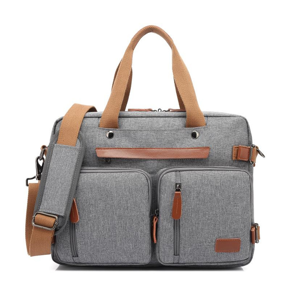 

CoolBELL Convertible Backpack Messenger Shoulder Bag Laptop Case Handbag Business Travel Rucksack Fits 15.6/17.3 Inch Laptop 201118, Grey