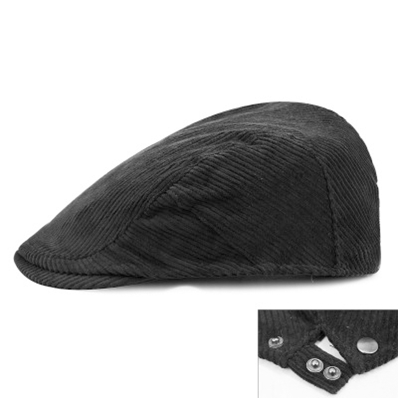 

Men's Cotton Flat Ivy Gatsby Newsboy Driving Hat Cap, Black