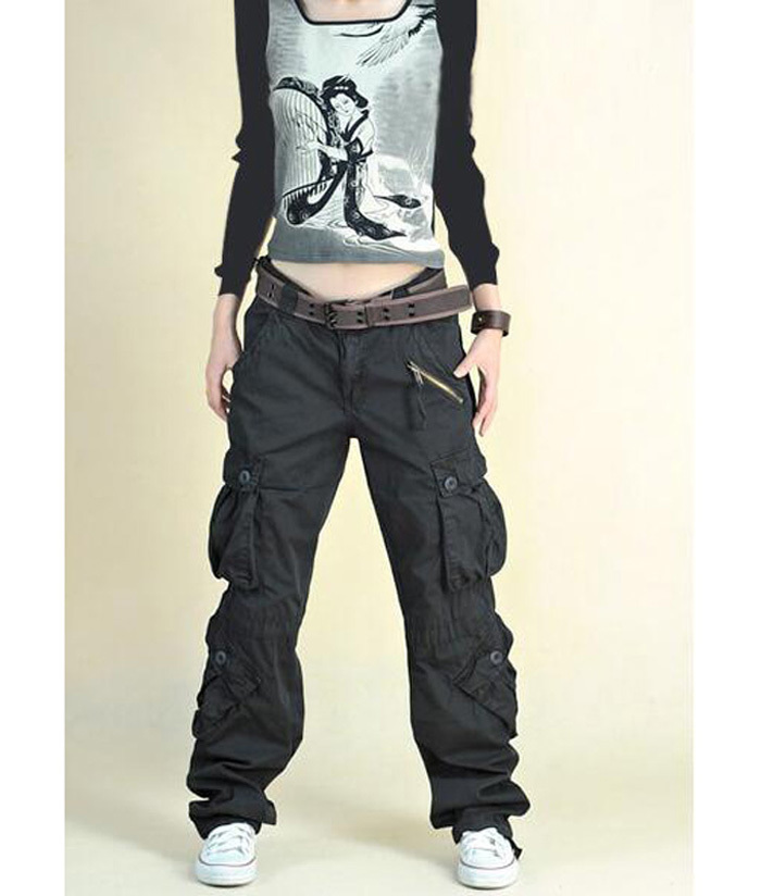 

2021 Trousers Men's and Women's Trademarks Hip Hop Black Har e Jeans Many Pockets Loose Pants 8opr