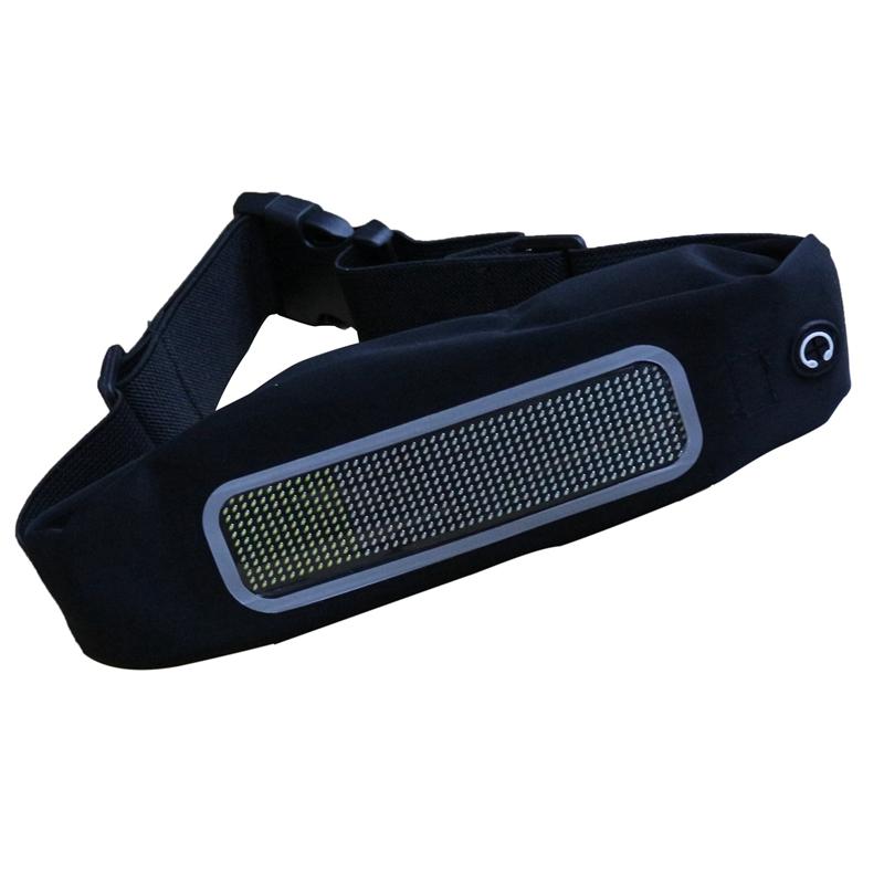 

Waist Bag Fashion LED Fanny Pack Bluetooth Control Multi-Function Waterproof Belt Bags Mobile Phone Running Fanny Packs, Black