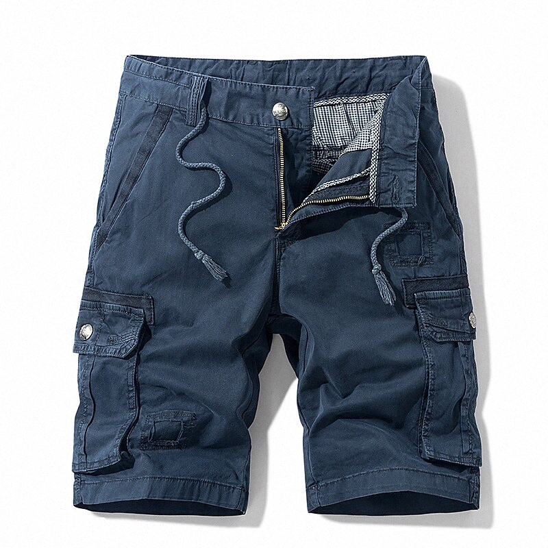 Men's Shorts Cargo Shorts Shorts Pants Solid Colored Mid Waist ArmyGreen Blue Black Khaki 29 30 31 32 33 e9HG#