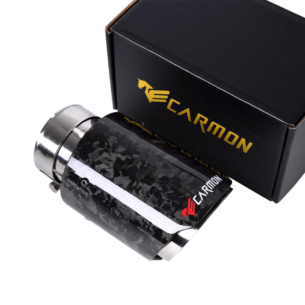 

Car Universal 304 stainless steel Glossy Forged Carbon Fiber Exhaust Muffler Tip Exhaust End Pipe Tail Pipe Tip