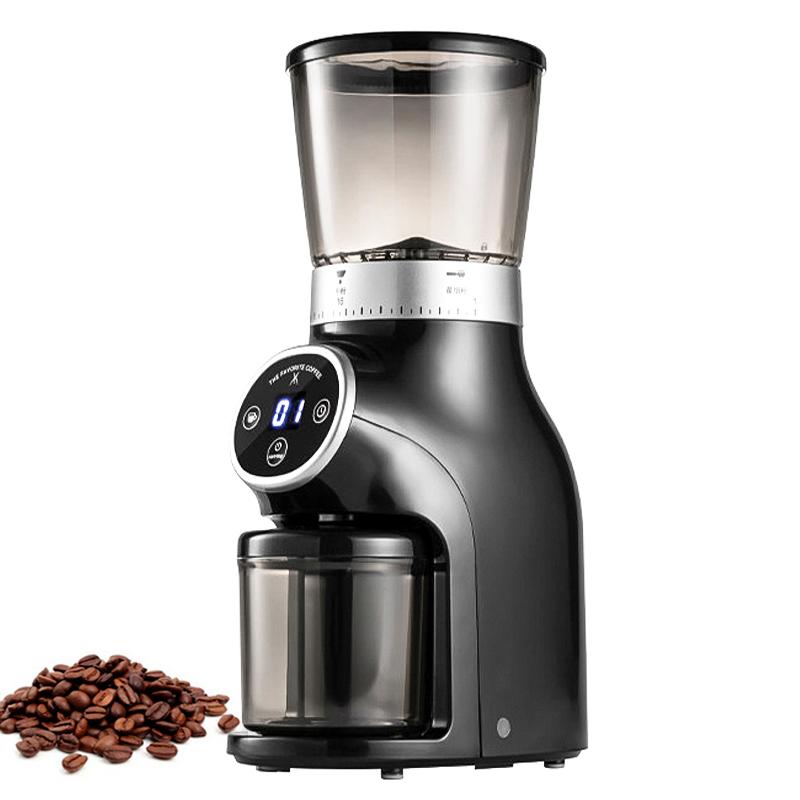

200W Coffee Grinder Electric Coffee Mill Burr Grinders Conical Plastic Housing Material Timing Quantitative LCD Digital Display