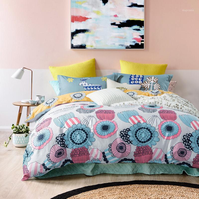 

Wholesale-Fashion style bedding sets 4pcs Twin/Single/Double/Queen size 100%cotton duvet cover+bedsheet+pillowcase linen bedcover set1, 2023340