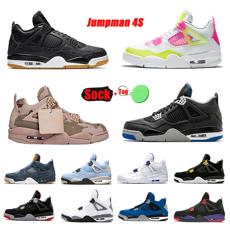 

Jumpman 4 4s mens basketball shoes sneakers University Lightning Military Black Moss Grey Denim Thunder TS Sail travis Thunder Cat bred Metallic men sports shoe, Item#5