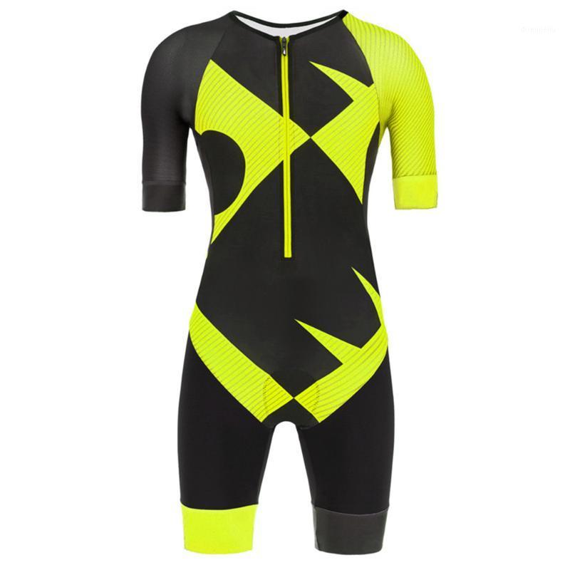 

2020 Cycling Skinsuit Jumpsuit MenTriathlon Suit Ropa Ciclismo Maillot Quick Dry Short Sleeve Cycling Jerseys Clothing Set1, 3-pic color