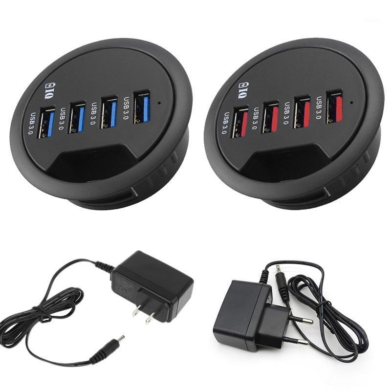 

2021 New Mounting In-Desk 4 Ports USB 3.0 Hub Desk Adapter Multi Splitter for Desktop PC1
