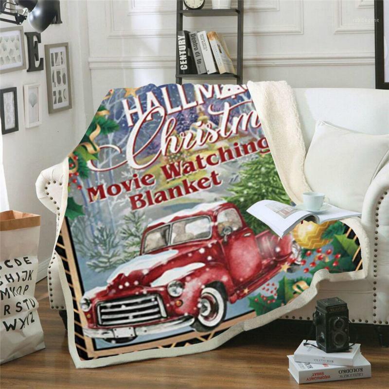 

Christmas Throw Blanket Printed Velvet Plush Sherpa Fleece Blanket For Sofa Microfiber Soft Couch Cover Bedspread Drop Shipping1