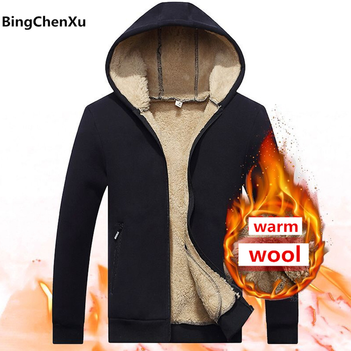 

wool hoodies men Autumn winter style hoodies men hoodies wool fleece hooded man Long sleeve fleece streetwear M-4XL kg-108, Black