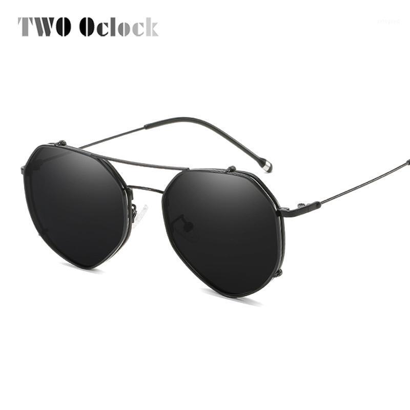 

Sunglasses TWO Oclock Customs Prescription Women Polarized Clip On Sun Glasses Polygon Metal Eyeglasses Nearsighted Z171861