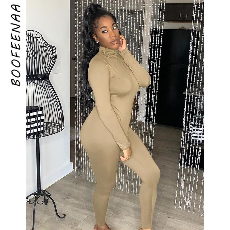 

BOOFEENAA Two Piece Set Warm Outfits for Women Fleece Suit Tracksuit Turtleneck Long Sleeve Top and Pants Matching Sets C70-CA32, Khaki