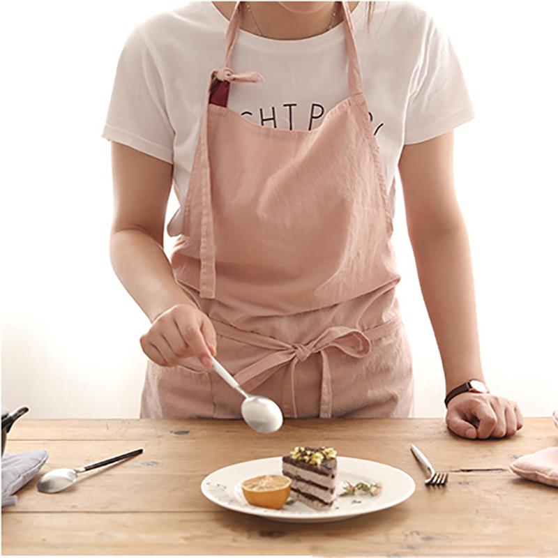 

Aprons High-End Japanese Korea Apron Easy Clean Beautiful Salon Nail Worsted Cotton Fabric Simple Fashion Art Attendant