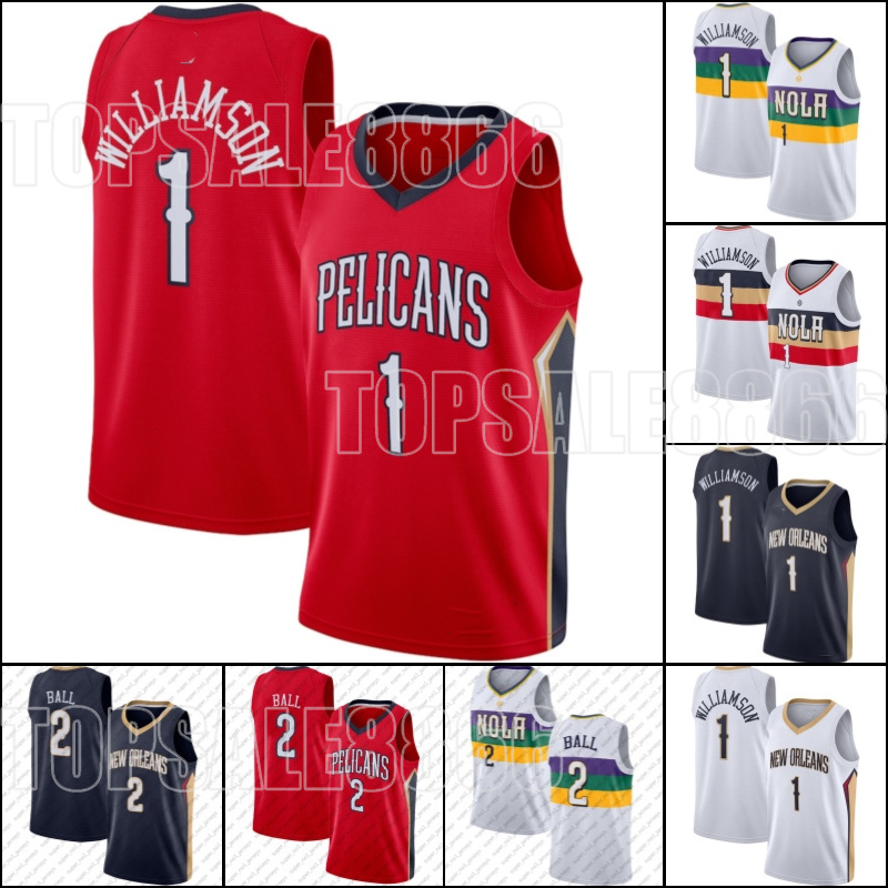 

Zion 1 Basketball Williamson Jersey New Orleans Pelicans Jersey Lonzo 2 Ball Jerseys