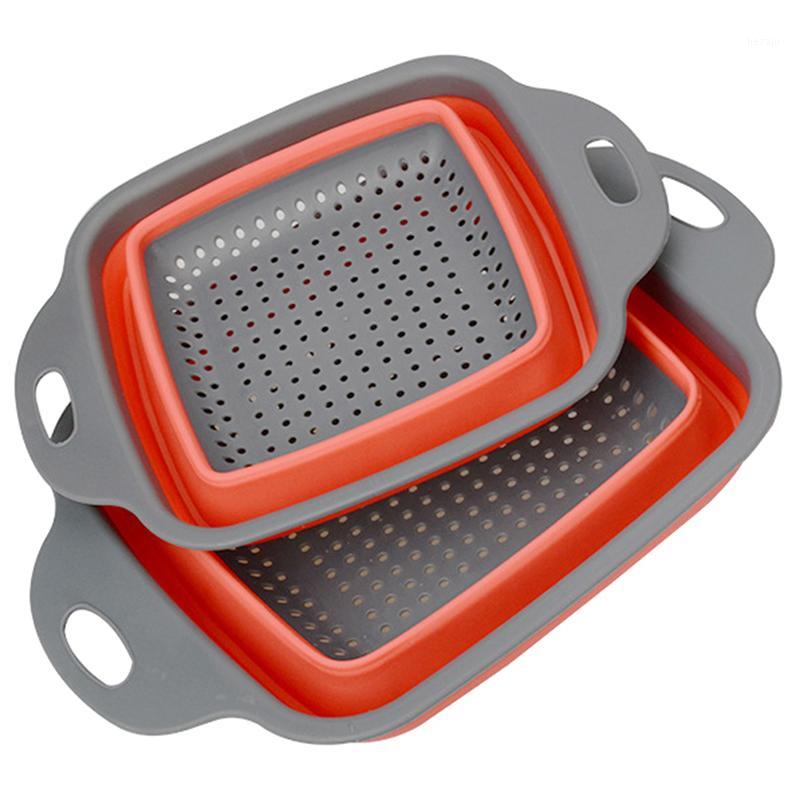 

Foldable Fruit Vegetable Washing Basket Strainer Portabl Silicone Colander Collapsible Drainer With Handle Kitchen Tools1