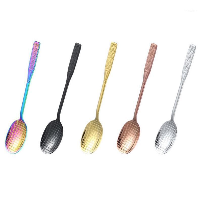 

Stainless Steel Coffee Spoon Creative Tennis Racket Shaped Spoon Ice Cream Fruit Dessert Kitchen Tableware1