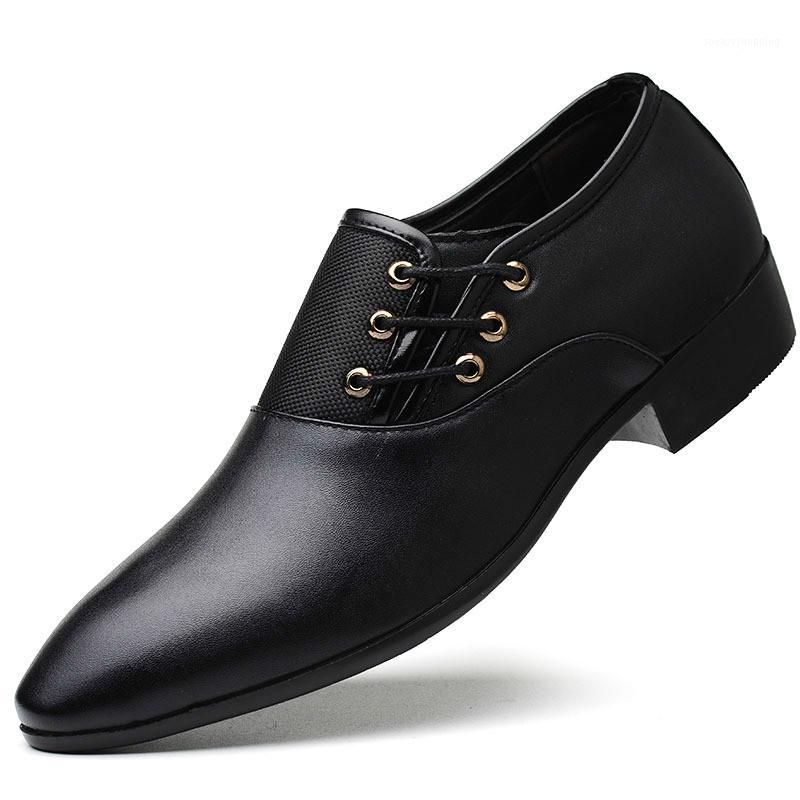 

Men Dress Shoes Men Formal Shoes Leather Luxury Fashion Groom Wedding Oxford Dress Plus Size 38-481, Brown