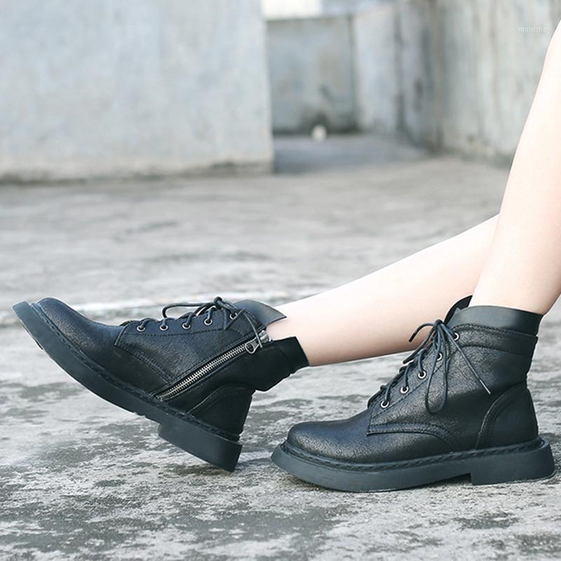 

Ladies Flat Ankle Boots Ladies Everyday Winter Boots New Plus Velvet1, Black