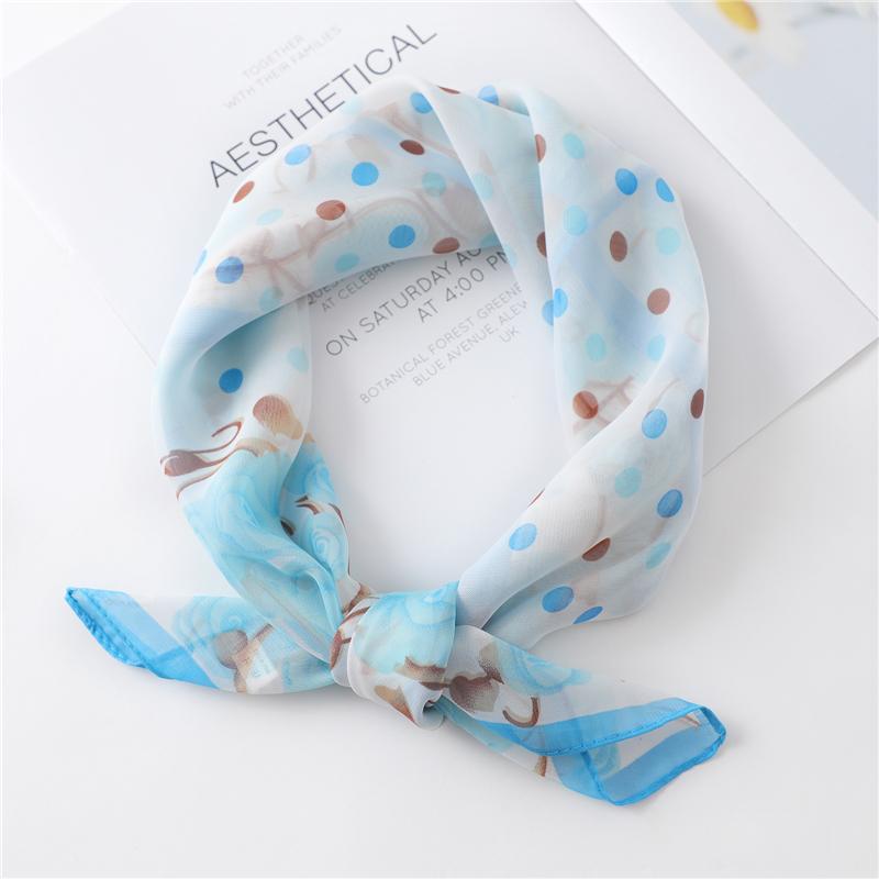 

Chiffon Square Scarf Lady Shawl Head Wraps Silk Bag Scarves Women Bandana Print Designer Foulard Fashion Female Neckerchief New