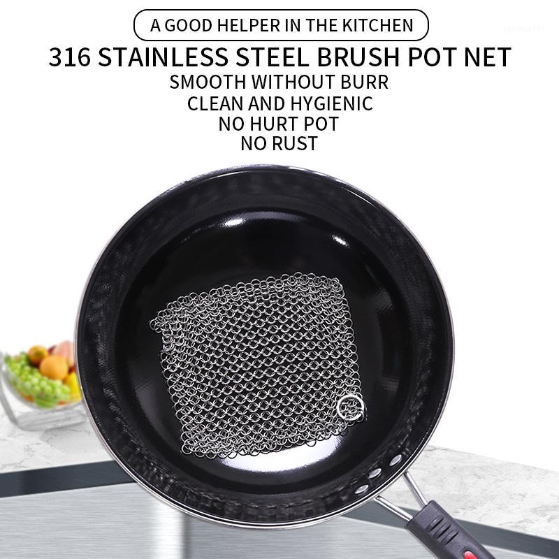 

10CM Round 316 Cast Iron Cleaner Kitchen Rust Pot Pans Cleaning Scrubber Steel Rust Remover Scraper Brush Kit Metal Cleaning1