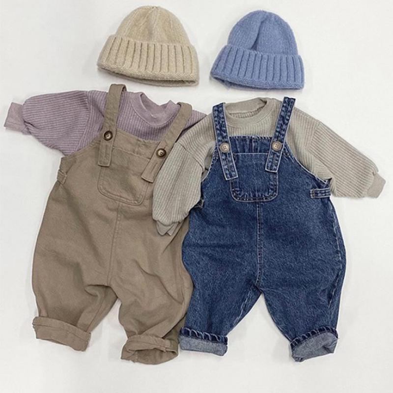 

2021 Spring New Children Kids Little Girls Boys Jeans Cotton Denim Baby Girl Jumpsuit Casual Loose Overalls Vz69, 22d1176blue