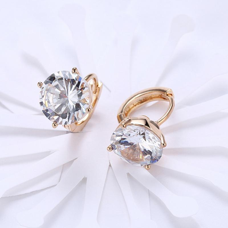 

gold color small hoop earrings for women girls, gold earrings with 10mm clear CZ, Women Wedding Gifts Designer Jewelry