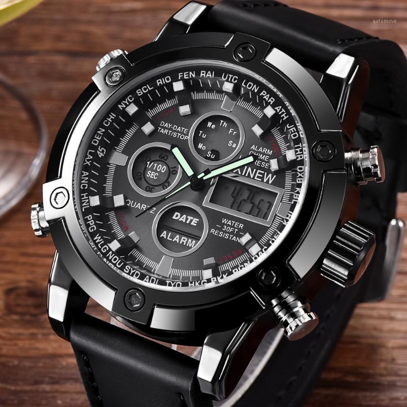 

Fashion Men Watches Full Steel Men's Quartz Hour Clock Analog LED Watch Sports Wrist Watch Relogio Masculino1, Coffee