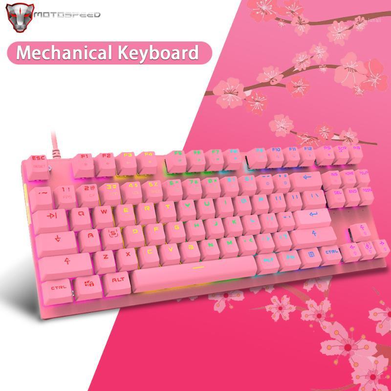 

Mechanical Gaming Keyboard Backlit and Wired USB 87 Keys Keyboards with Red Blue Switches, for Windows PC Laptop Game Motospeed1