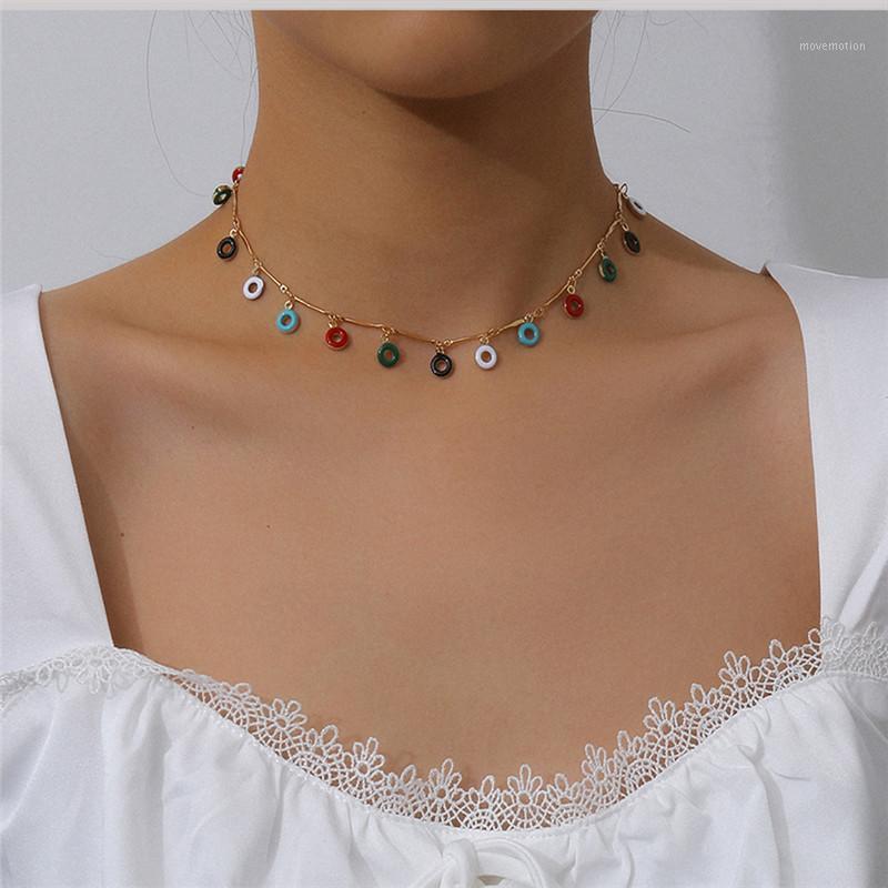 

Sexy Multicolor Body Chains Golden Necklace For Women Hollow Round Beads Tassel Choker Handmade French Collier Jewelry1