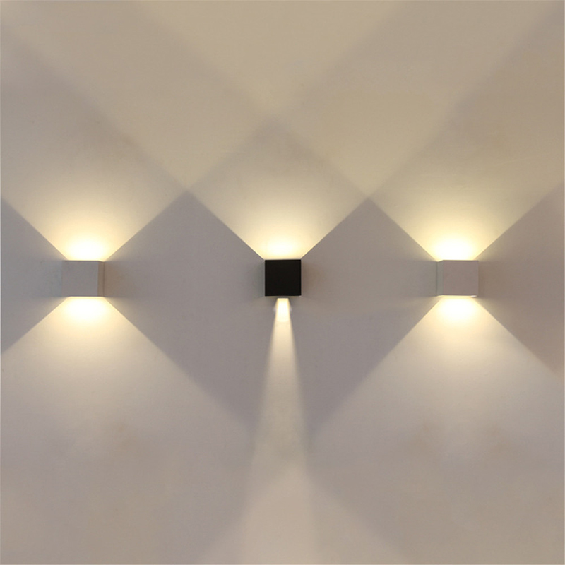 

Adjustable LED wall lamps 12W COB indoor / outdoor waterproof Cube wall light courtyard porch corridor bedroom sconce