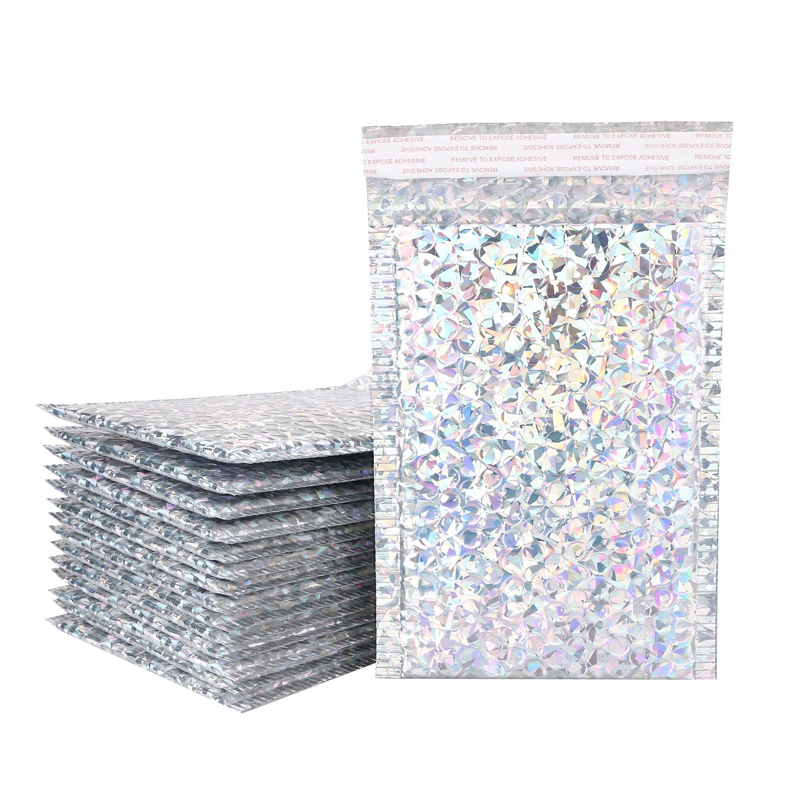 

50pcs Bubble Mailers Laser Silver Mailing Envelope Bag Lined Poly Mailer Self Seal Aluminizer Mailers Bubble Envelopes Bag H jllGdY
