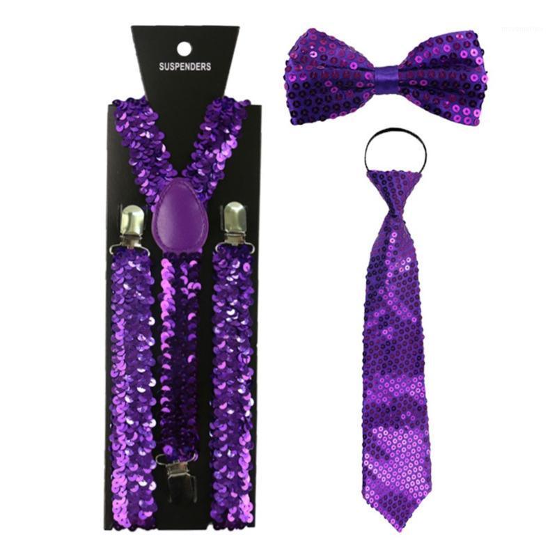 

Suspenders Ties Men Adjustable Wide 2.5cm Sequined Ties Man Solid Straight Clip Suspenders Formal Casual Wearp31
