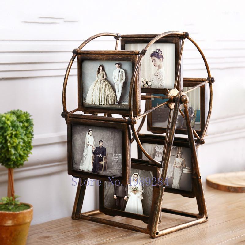 

Creative European style Retro Rotate Ferris wheel Photo frame Decoration Photo display stand Wedding decoration Home1