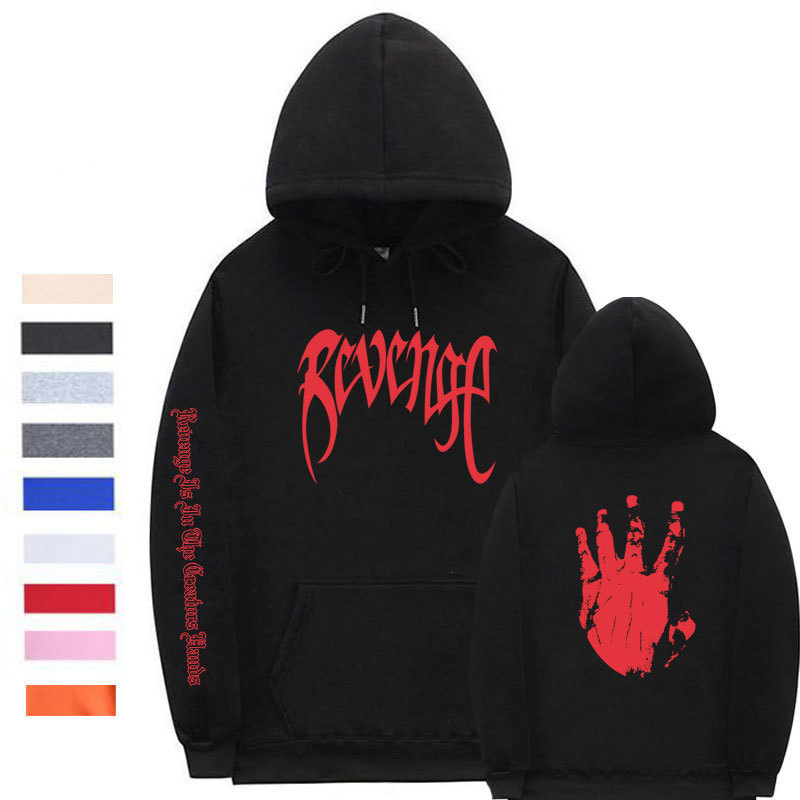 

Xxxtentacion Revenge Hoodies Men/Women Sweatshirts Rapper Hip Hop Hooded Pullover sweatershirts male/Women Streetwear C1011, Blue xms143