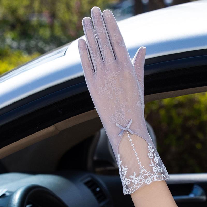 

Lady Sun Protection Gloves Summer Thin Section Driving Non-Slip UV Lace Gloves