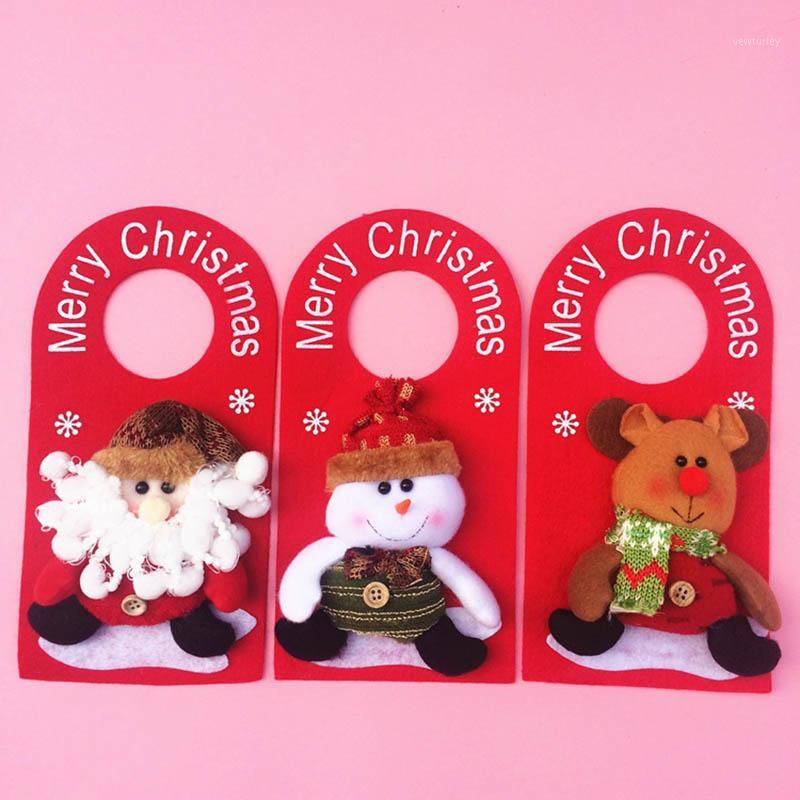 

New 1Pcs Christmas Tree Door Decoration Christmas Hanging Xmas Santa Claus Snowman Reindeer For Wall Door Ornament1