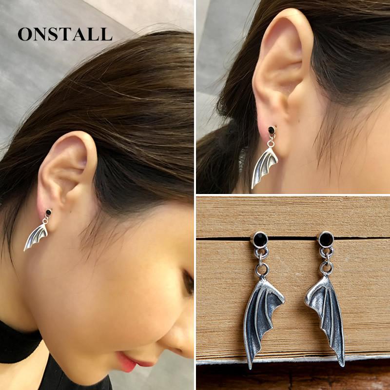 

925 sterling silver little devil earrings earrings ear jewelry independent design personality Gothic punk accessories